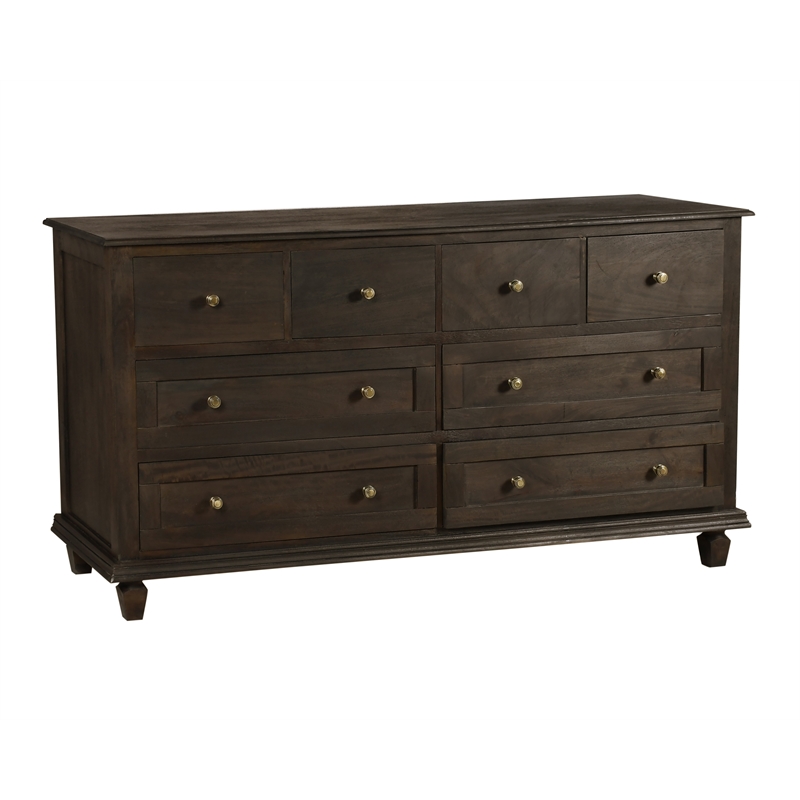 Otis 8 Drawer Double Dresser in Barista Brown Finish on Mango Solid Wood
