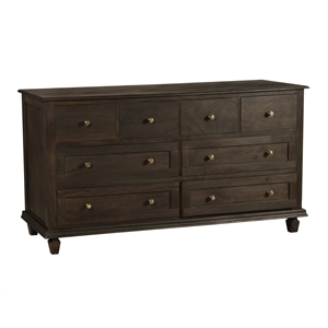 Otis 8 Drawer Double Dresser in Barista Brown Finish on Mango Solid Wood