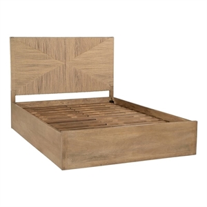 Otis Queen-Size Bed in a Warm Wheat Finish on Mango Solid Wood