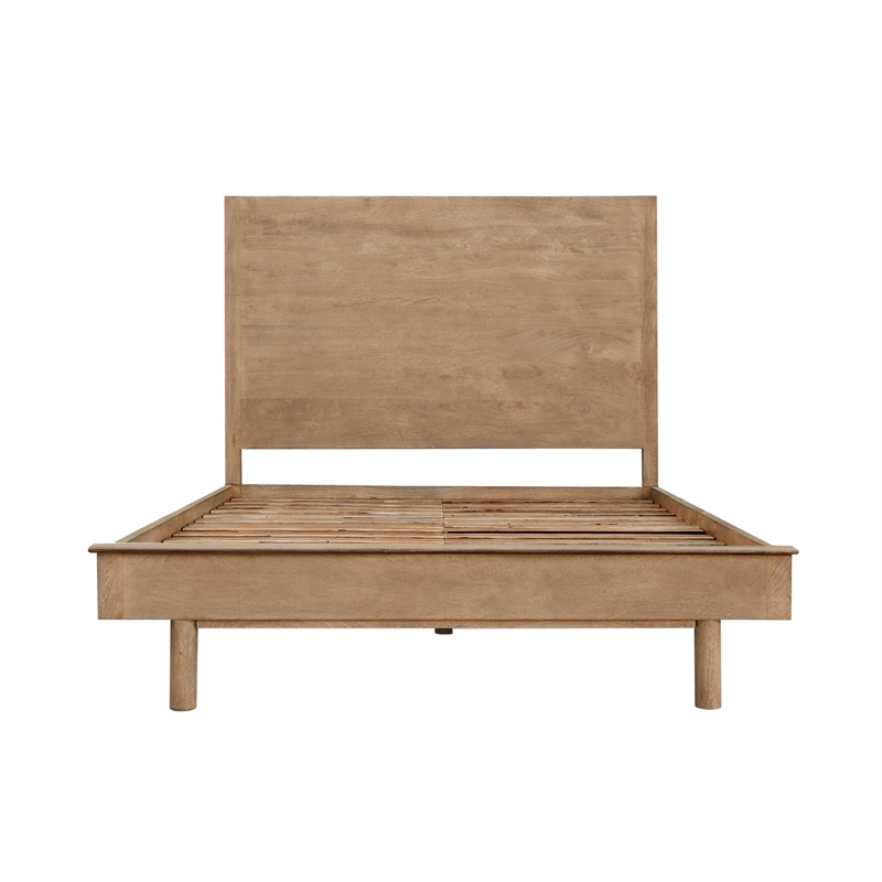 Otis Queen-Size Bed in a Warm Wheat Finish on Mango Solid Wood
