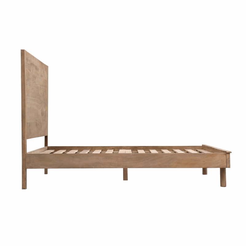 Otis Queen-Size Bed in a Warm Wheat Finish on Mango Solid Wood