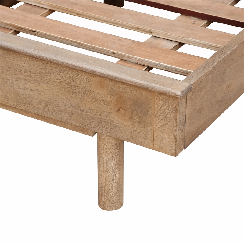Otis Queen-Size Bed in a Warm Wheat Finish on Mango Solid Wood