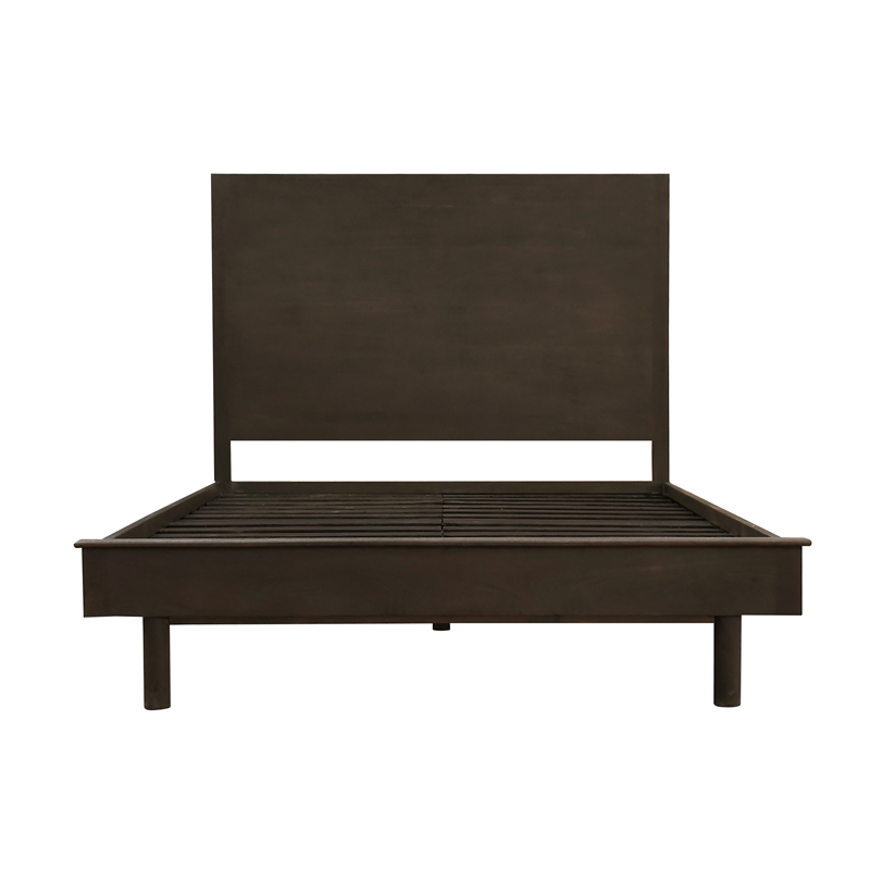 Otis Queen-Size Bed in Barista Brown Finish on Mango Solid Wood