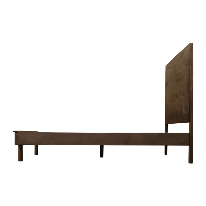 Otis Queen-Size Bed in Barista Brown Finish on Mango Solid Wood