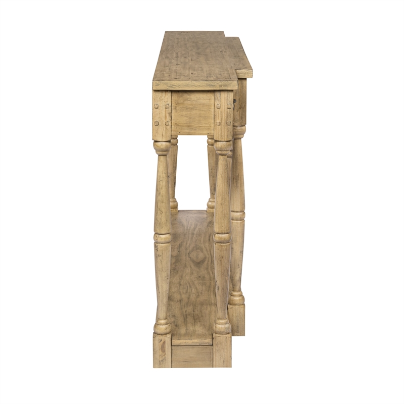 Ravine 4-Drawer Console Table in Toasted Natural Finish on Solid Wood