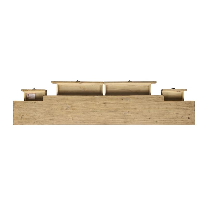 Ravine 4-Drawer Console Table in Toasted Natural Finish on Solid Wood