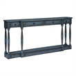 Ravine 4-Drawer Console Table in Faded Blue Finish on Solid Wood