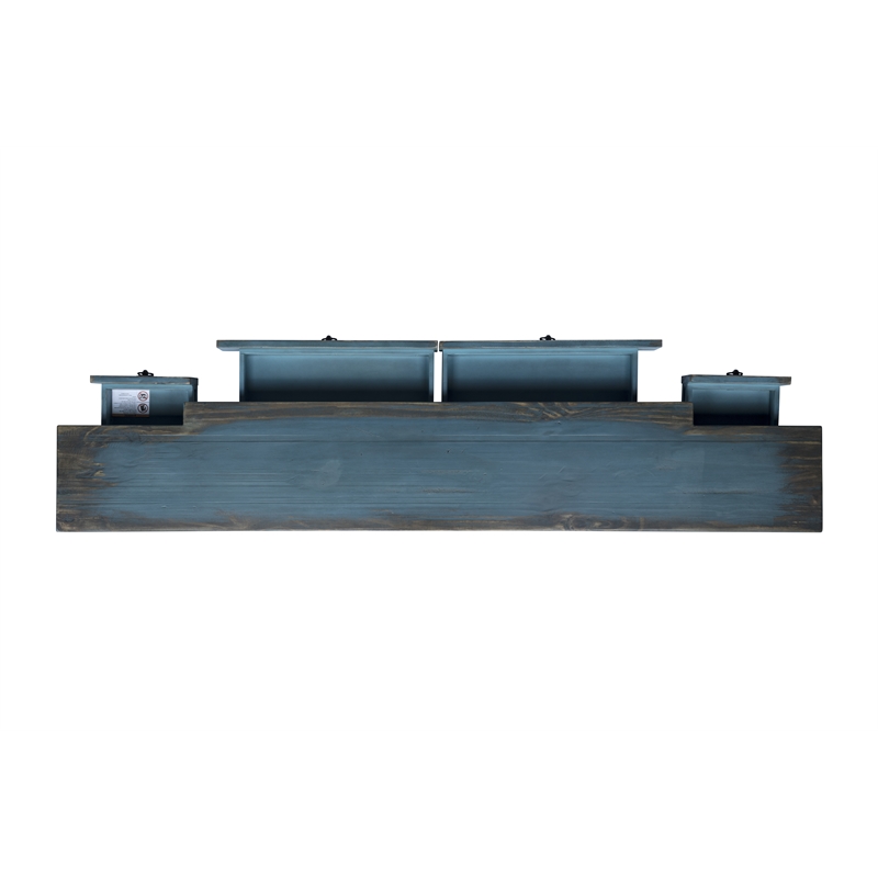 Ravine 4-Drawer Console Table in Faded Blue Finish on Solid Wood