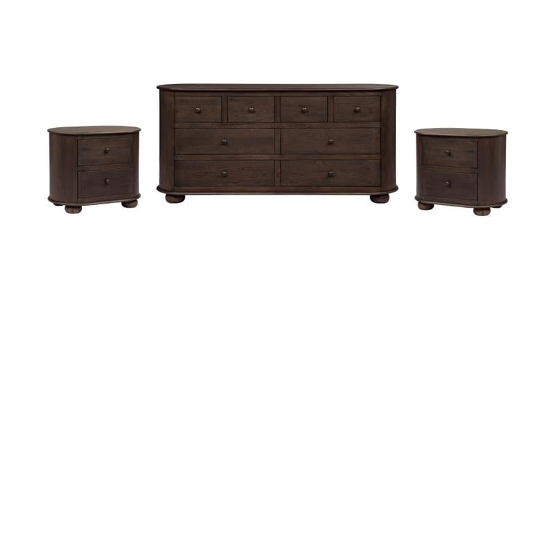 Astrid Bedroom Set With 1 Dresser And 2 Nightstands In Appalachian Brown