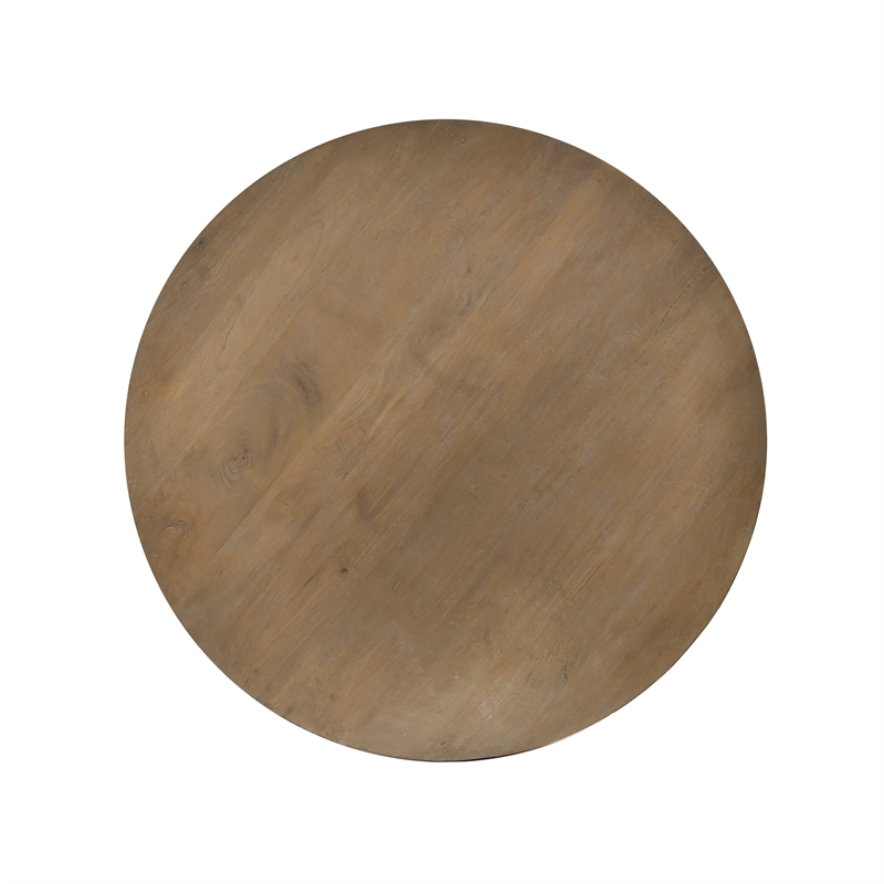 Otis Pacific Round Side Table in Wheat Finish on Mango Solid Wood