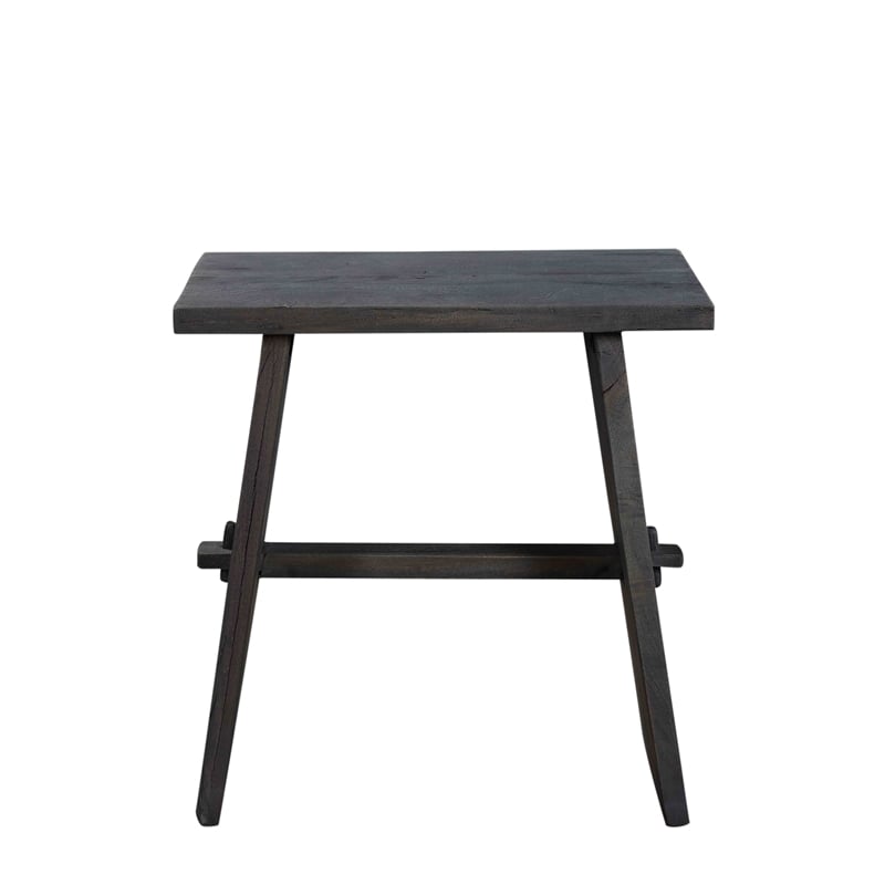 Jamboree Hand Carved Stool in Dark Gray Finish on Recycled Wood