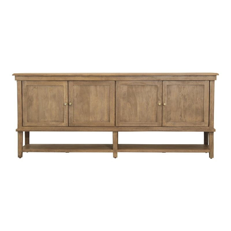 Otis Four-Door Sideboard in Wheat Finish on Mango Solid Wood