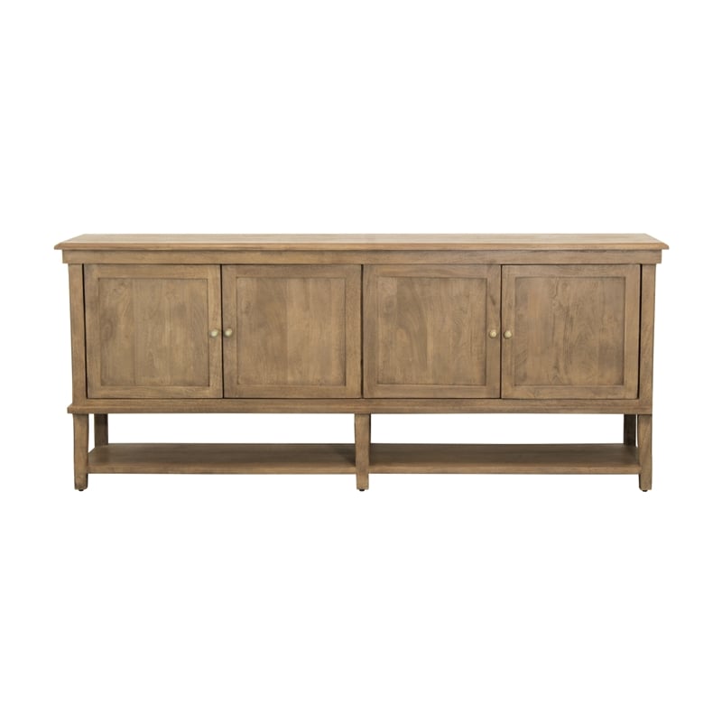 Otis Four-Door Sideboard in Wheat Finish on Mango Solid Wood