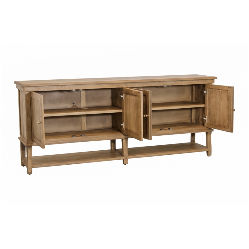 Otis Four-Door Sideboard in Wheat Finish on Mango Solid Wood