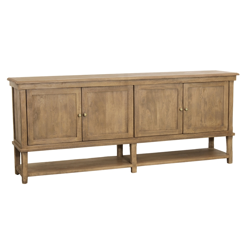Otis Four-Door Sideboard in Wheat Finish on Mango Solid Wood