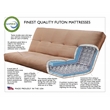 Full-size Faux Leather Futon Mattress in Java Brown-Frame Not Included