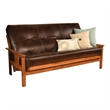 Full-size Faux Leather Futon Mattress in Java Brown-Frame Not Included