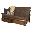 Kodiak Furniture Tucson Queen Futon with Suede Fabric Mattress in Gray/Walnut