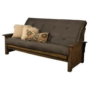 Kodiak Furniture Washington Queen-size Wood Futon with Suede Gray Mattress