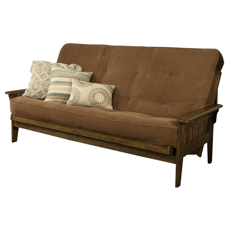 Kodiak Furniture Tucson Queen-size Wood Futon-Marmont Mocha Brown Mattress