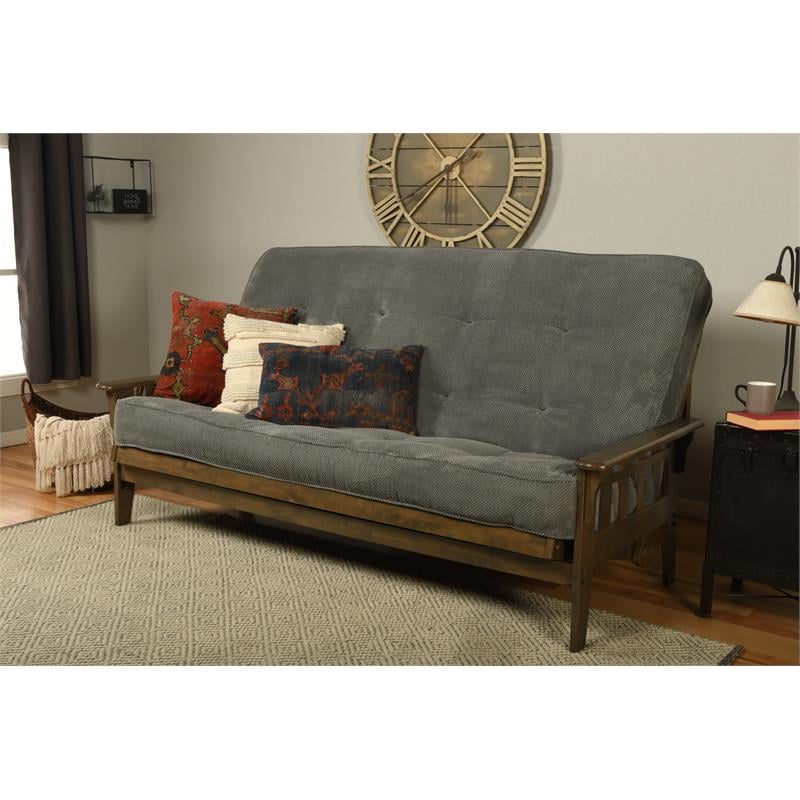 Kodiak Furniture Tucson Queen-size Wood Futon-Marmont Thunder Gray Mattress