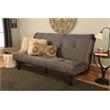 Kodiak Furniture Carson Wood Futon in Java Brown Finish with Suede Gray Mattress