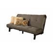 Kodiak Furniture Carson Wood Futon in Java Brown Finish with Suede Gray Mattress