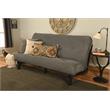 Kodiak Furniture Carson Wood Futon in Java Brown with Marmont Thunder Mattress