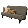 Kodiak Furniture Carson Wood Futon in Java Brown with Marmont Thunder Mattress