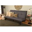 Kodiak Furniture Carson Wood Futon in Java Brown Finish with Twill Gray Mattress