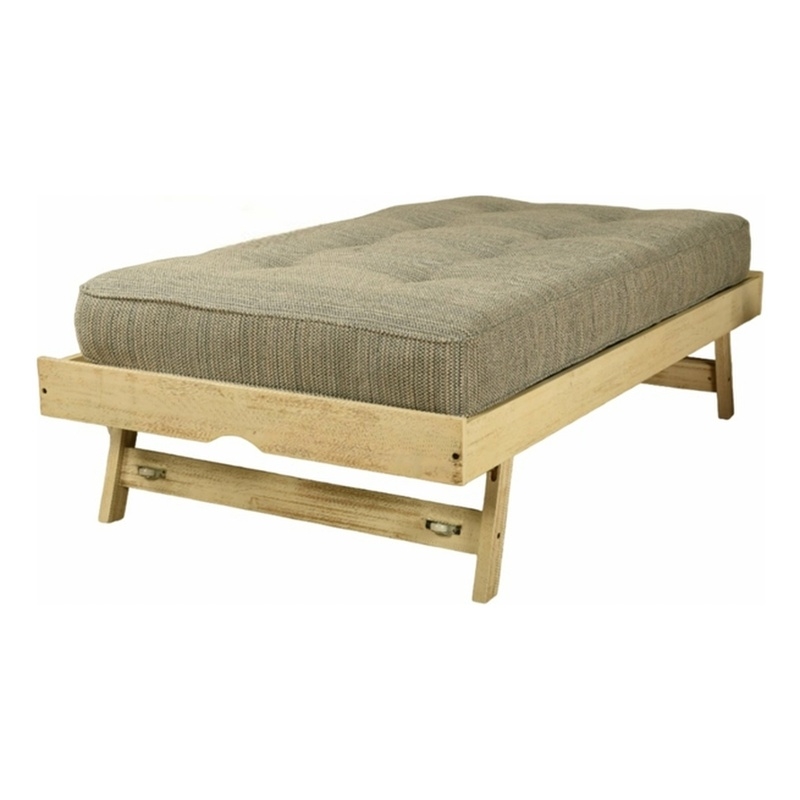 Marisa Pop Up Wood Trundle Bed Frame in White-Mattress Not Included