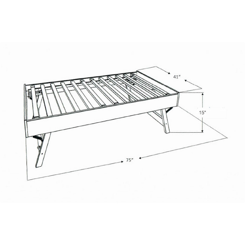 Kodiak Furniture Marisa Pop Up Wood Trundle Bed in Weathered White with Mattress