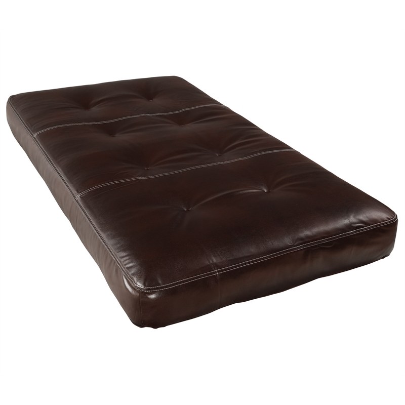 Twin-size Tufted Fabric Daybed Mattress in Java Brown-Frame Not Included