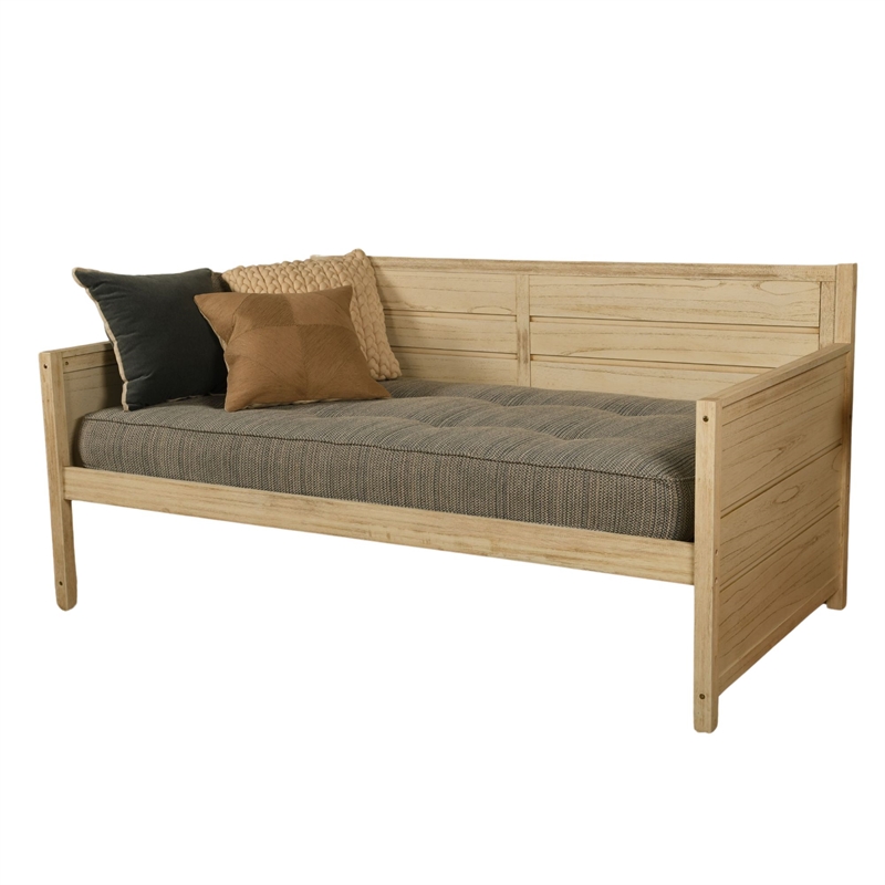 Twin-size Tufted Fabric Daybed Mattress in Seaport Blue-Frame Not Included
