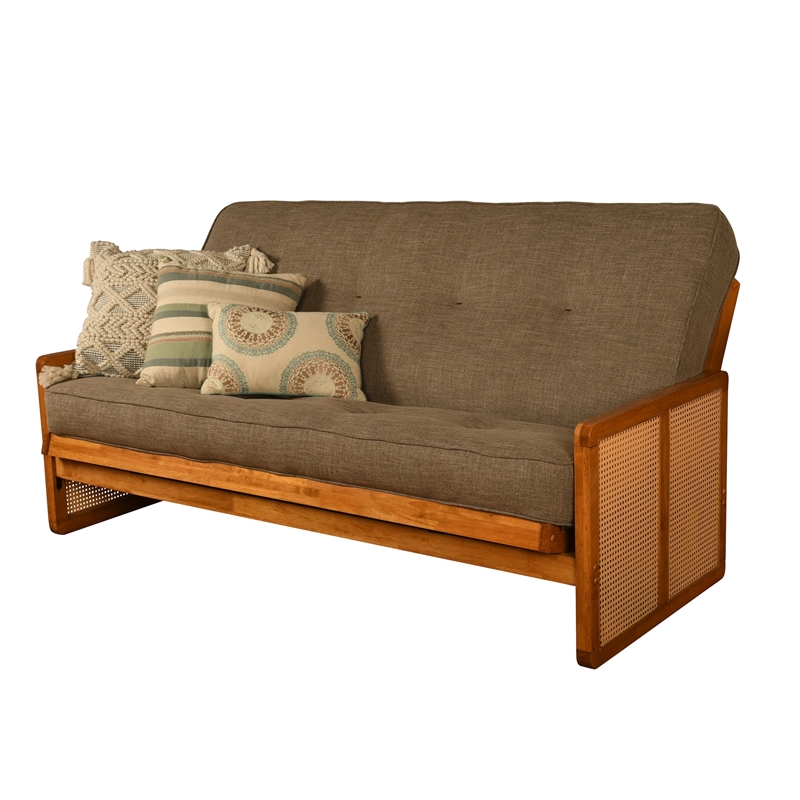 Kodiak Furniture Westport Full-size Wood Futon Set in Honey with Stone Mattress