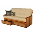 Kodiak Furniture Westport Full-size Wood Futon Set w/ Storage and Cream Mattress