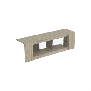 Safdie & Co. 55&quotL 2-Shelves with Tempered Glass TV Stand in Dark Taupe