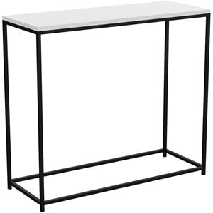 Safdie & Co. 31&quotL Console Table with Black Metal Legs in White