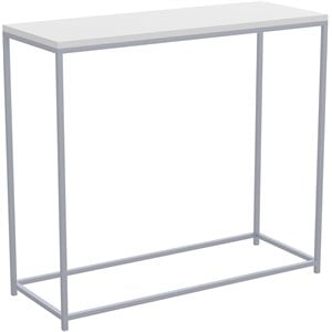 Safdie & Co. 31&quotL Console Table with Silver Metal Legs in White