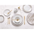 Safdie & Co. Porcelain Dinnerset 16 Piece Round Rim Taupe Dot