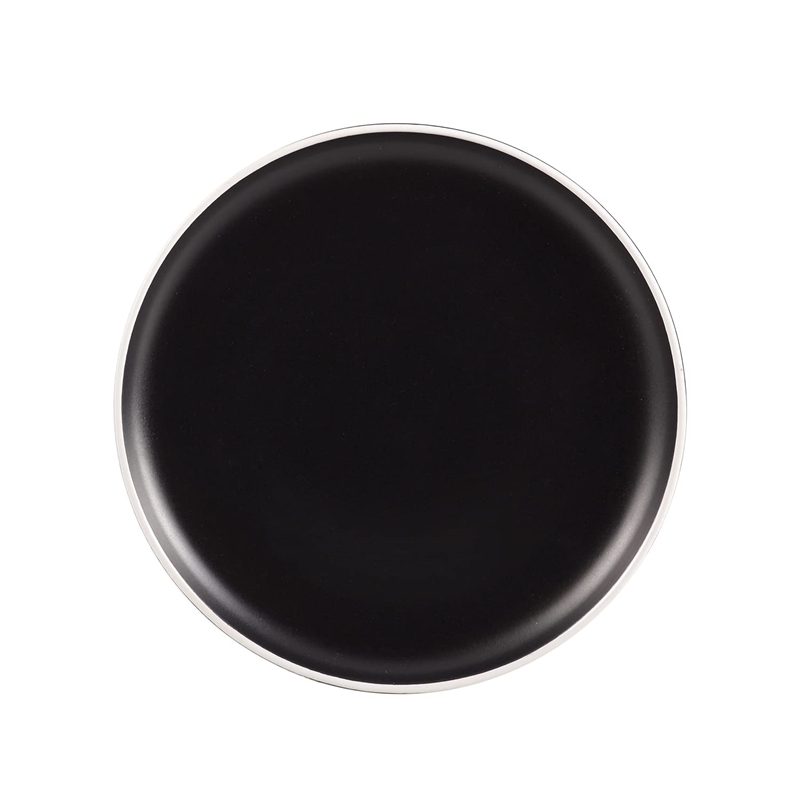 Safdie & Co. Stoneware Dinnerset 12 Piece 2-Tone Cylinder Matte Black