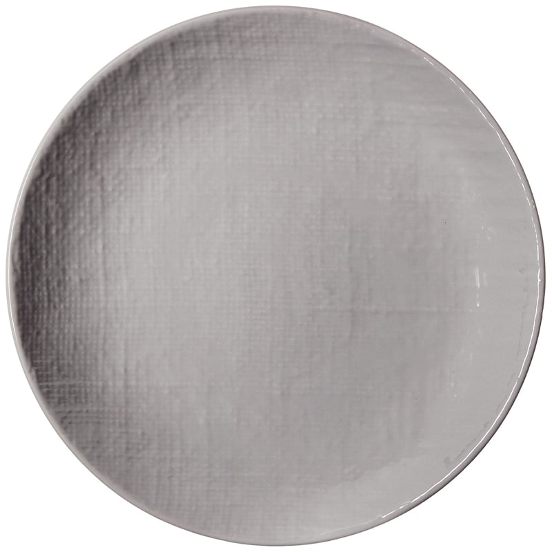 Safdie & Co. Stoneware Dinnerset 12 Piece Grey Linen Embossed