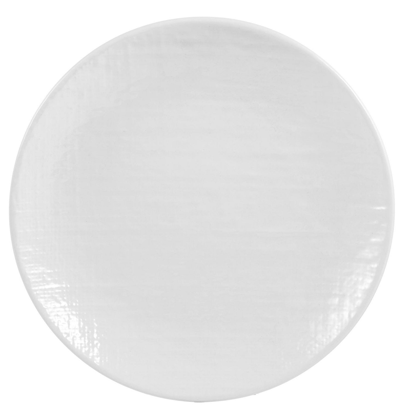 Safdie & Co. Stoneware Dinnerset 16 Piece White Linen Embossed