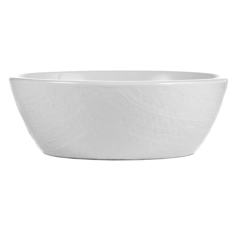 Safdie & Co. Stoneware Dinnerset 16 Piece White Linen Embossed