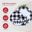Safdie & Co. Porcelain Dinnerset 16 Piece Buffalo Plaid White/Black