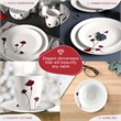 Safdie & Co. Porcelain Dinnerset 16 Piece Scarlet