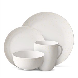 Safdie & Co. Porcelain Dinnerset 16 Piece Coupe Diamond Confetti