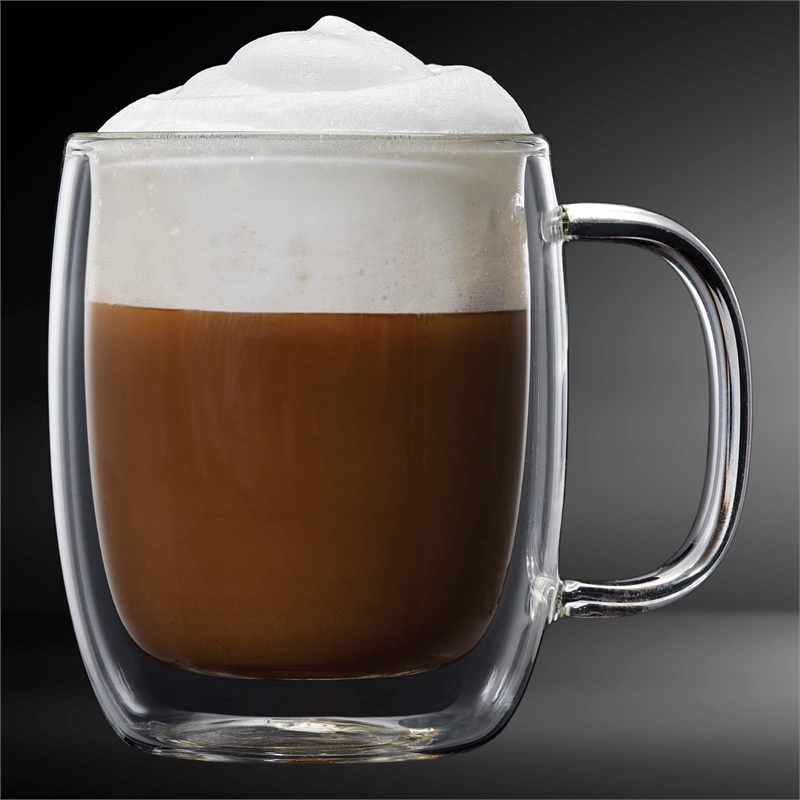 Safdie & Co. Cappuccino Glass Double Wall Mug 4 PC 250ML Barista