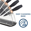 Safdie & Co. Knife 6 Piece Set With Acrylic Stand Black Matt
