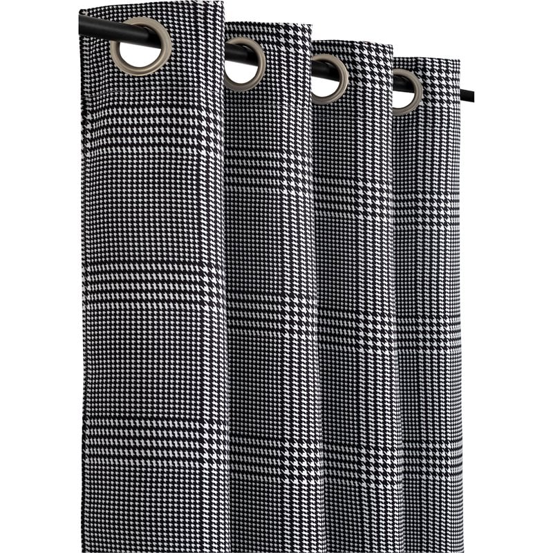 Safdie & Co. Curtain Room Darkening Houndstooth Check in Multi-Color (Set of 2)
